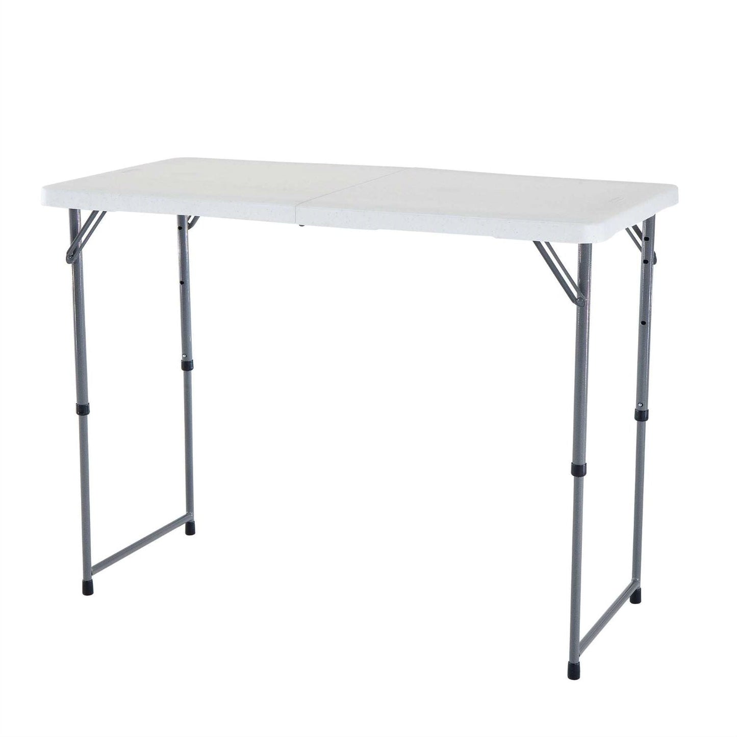 Office > Folding Tables - Adjustable Height White HDPE Folding Table With Powder Coated Steel Frame