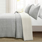 Bedroom > Quilts & Blankets - King Size 3-Piece Reversible Cotton Yarn Woven Coverlet Set In Grey Cream