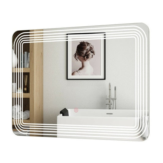 3 Tone LED Touch Sensor Wall Mounted Bathroom Mirror-Novel Home
