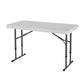 Office > Folding Tables - Adjustable Height 4-Foot Commercial Folding Table With White HDPE Top