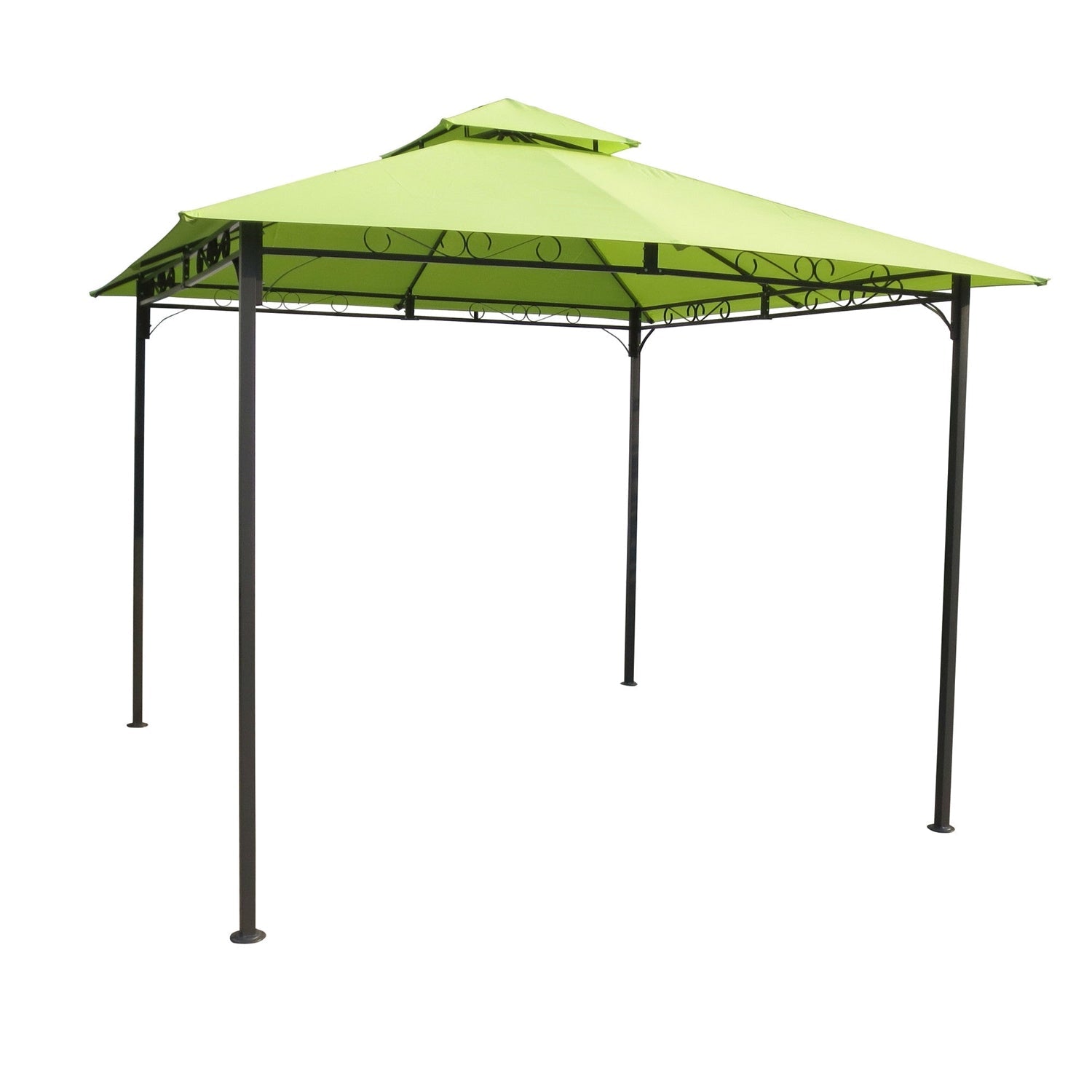 Outdoor > Gazebos & Canopies - 10Ft X 10Ft Weather Resistant Gazebo With Lime Green Canopy