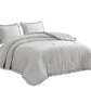 Bedroom > Comforters And Sets - Queen Oversized Grey Ruffled Edge Microfiber Comforter Set