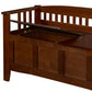Accents > Benches - Split Seat Storage Accent Bench In Walnut Wood Finish