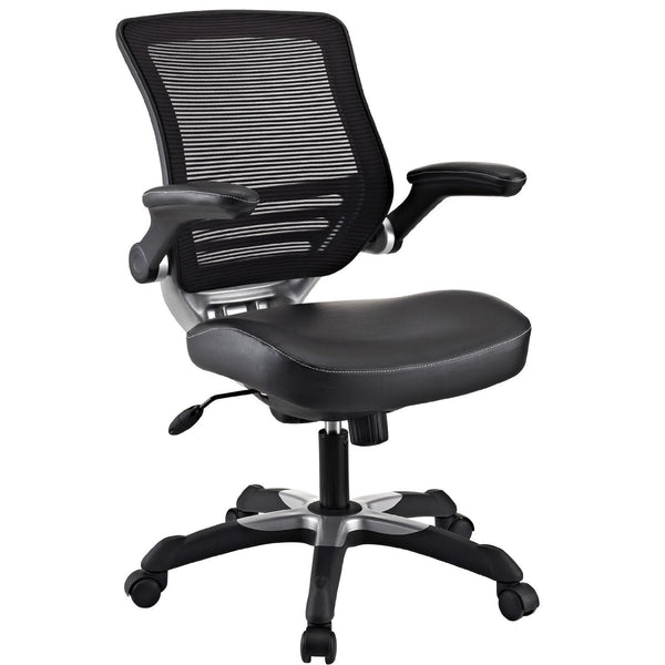 Office > Office Chairs - Modern Black Mesh Back Ergonomic Office Chair  With Flip-up Arms
