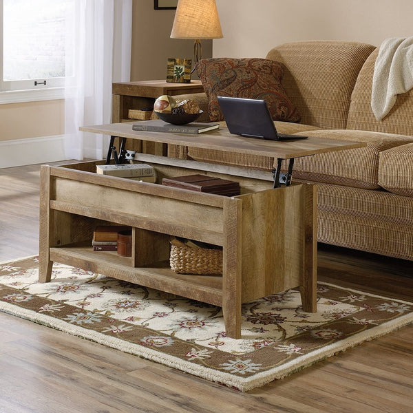 Living Room > Coffee Tables - Rustic Farmhouse Oak Lift Top Coffee Table