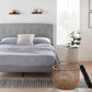 Bedroom > Bed Frames > Platform Beds - Queen Size Stone Gray Upholstered Tufted Platform Bed Frame With Headboard