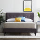 Bedroom > Bed Frames > Platform Beds - Queen Size Dark Gray Upholstered Tufted Platform Bed Frame