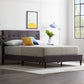 Bedroom > Bed Frames > Platform Beds - Queen Size Dark Gray Upholstered Tufted Platform Bed Frame
