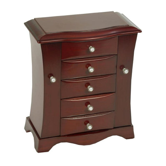Accents > Jewelry Armoires & Boxes - 4-Drawer Jewelry Box In Cherry / Mahogany Wood Finish