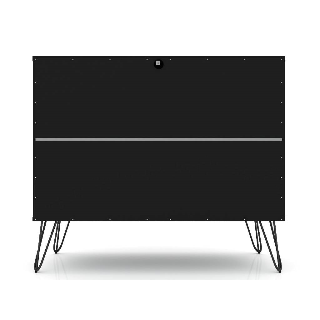 Bedroom > Nightstand And Dressers - Modern Scandinavian Style Bedroom 3-Drawer Dresser In Black Wood Finish