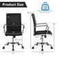Office > Office Chairs - Black Faux Leather High Back Modern Classic Office Chair With Armrests