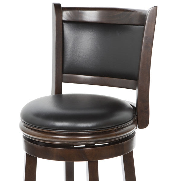 Dining > Barstools - Cappuccino 29-inch Swivel Barstool With Faux Leather Cushion Seat
