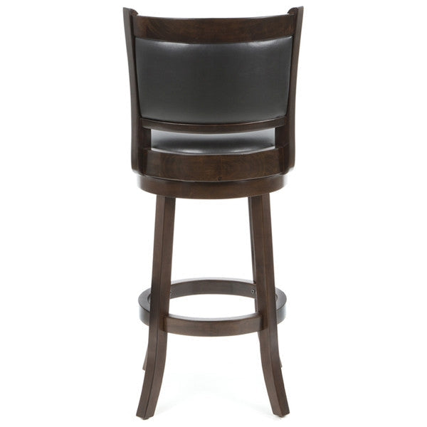 Dining > Barstools - Cappuccino 29-inch Swivel Barstool With Faux Leather Cushion Seat