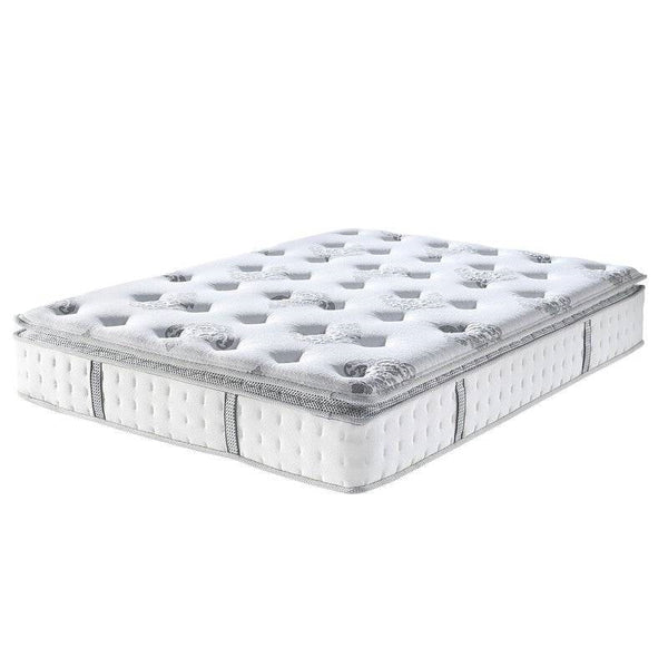 Bedroom > Mattresses - 12 Inch Medium Firm Pillow Top Hybrid Mattress In A Box - Queen Size