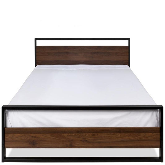 Bedroom > Bed Frames > Platform Beds - Modern FarmHome Queen Low Profile Metal Wood Platform Bed