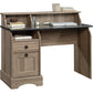 Office > Computer Desks - Rustic Oak Slat Top Computer Desk W/ Filing Cabinet