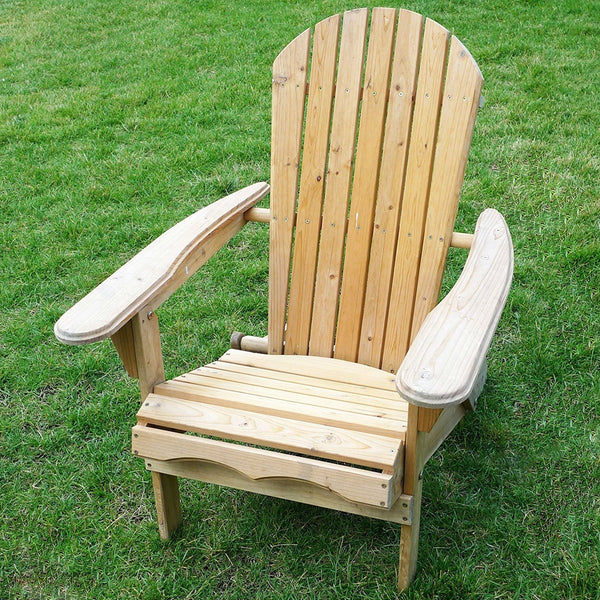 Outdoor > Outdoor Furniture > Adirondack Chairs - Folding Adirondack Chair For Patio Garden In Natural Wood Finish