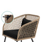 Outdoor > Outdoor Furniture > Patio Furniture Sets - 3 Piece Beige/Black Outdoor Weave Wicker Bistro W/ Tempered Glass Side Table Set