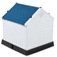 Outdoor > Dog House & Cat Houses - Medium Size Outdoor Heavy Duty Blue And White Plastic Dog House