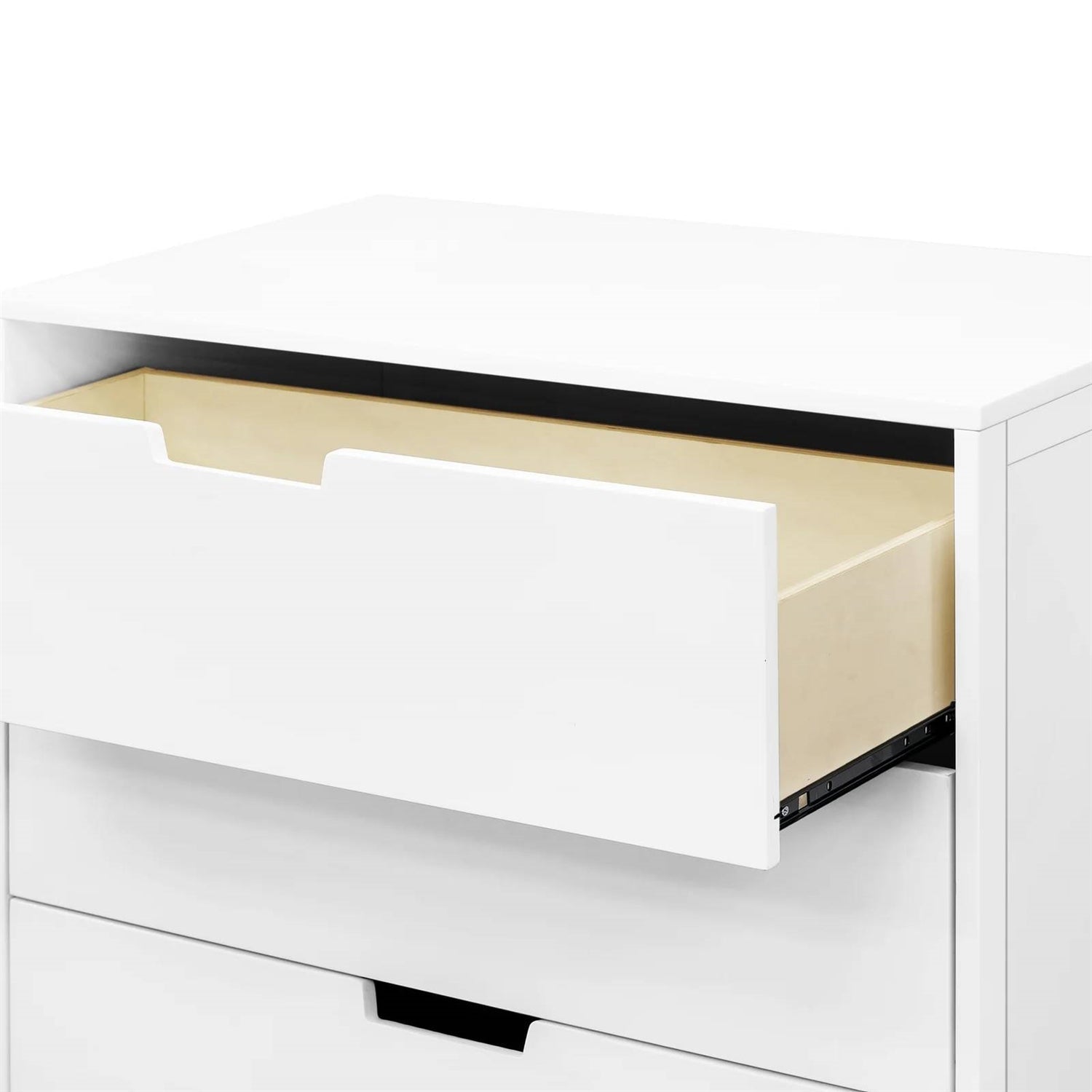 Bedroom > Nightstand And Dressers - Modern Mid-Century Style 3-Drawer Dresser Chest In White Natural Wood Finish