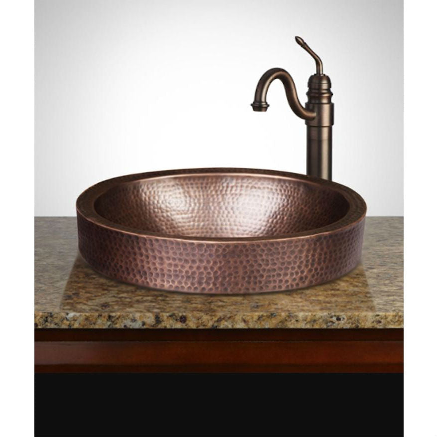 Bathroom > Bathroom Sinks - Oval Hammered Copper Bathroom Sink Drop-in Or Vessel