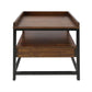 Bedroom > Nightstand And Dressers - Modern Solid Wood 1-Drawer End Table Nightstand In Mocha Brown And Black Finish