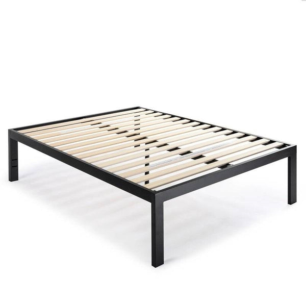 Bedroom > Bed Frames > Platform Beds - Queen 18 Inch Easy Assemble Metal Platform Bed Frame With Wood Slats
