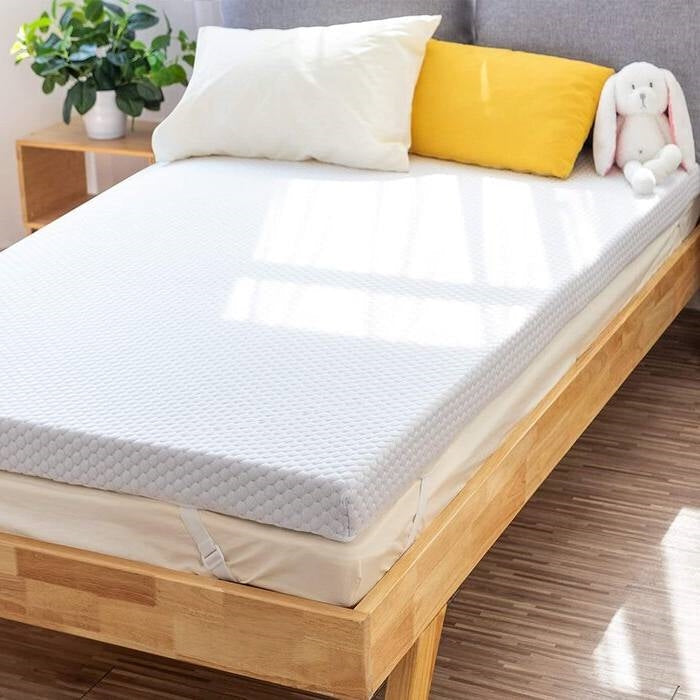 Bedroom > Mattress Toppers - Full Size 3-inch Memory Foam Mattress Topper With Removeable Baffle Box Cover