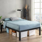 Bedroom > Bed Frames > Platform Beds - Twin Size 18 Inch Easy Assemble Metal Platform Bed Frame Wooden Slats