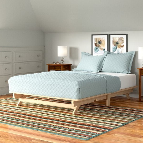 Bedroom > Bed Frames > Platform Beds - Farmhouse Queen Size Solid Wood Platform Bed Made In USA
