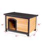 Outdoor > Dog House & Cat Houses - Medium Fir Wood Log Cabin Style Outdoor Dog House