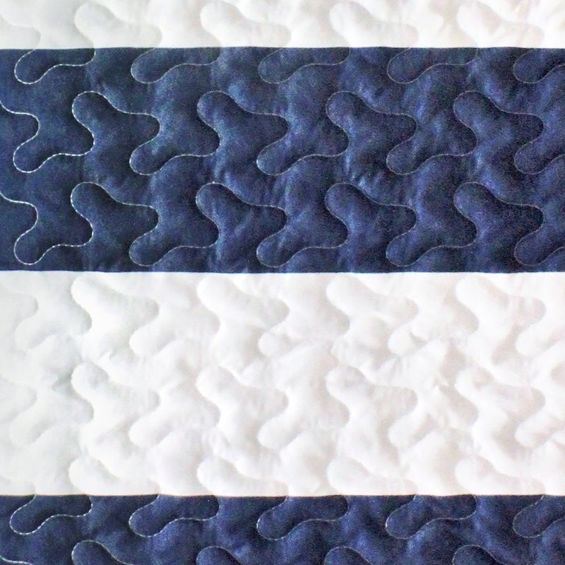 Bedroom > Quilts & Blankets - 3 Piece Nautical Stripped/Anchors Reversible Microfiber Quilt Set Navy, King
