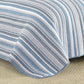 Bedroom > Quilts & Blankets - King Size 3 Piece Nautical Anchor Blue White Grey Cotton Reversible Quilt Set