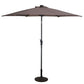 Outdoor > Outdoor Furniture > Patio Umbrella - Tan 9-Ft Patio Umbrella With Steel Pole Crank Tilt And Solar LED Lights