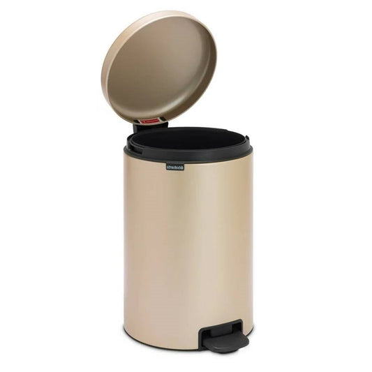 Kitchen > Trash Cans & Recycle Bins - Stainless Steel 3-Gallon Kitchen Trash Can With Step-on Lid In Champagne Gold