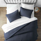 Bedroom > Quilts & Blankets - 3 Piece Microfiber Farmhouse Coverlet Bedspread Set Navy, King/California King