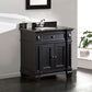 Bathroom > Bathroom Vanities - Single Sink Bathroom Vanity With Cabinet & Black Granite Countertop / Backsplash