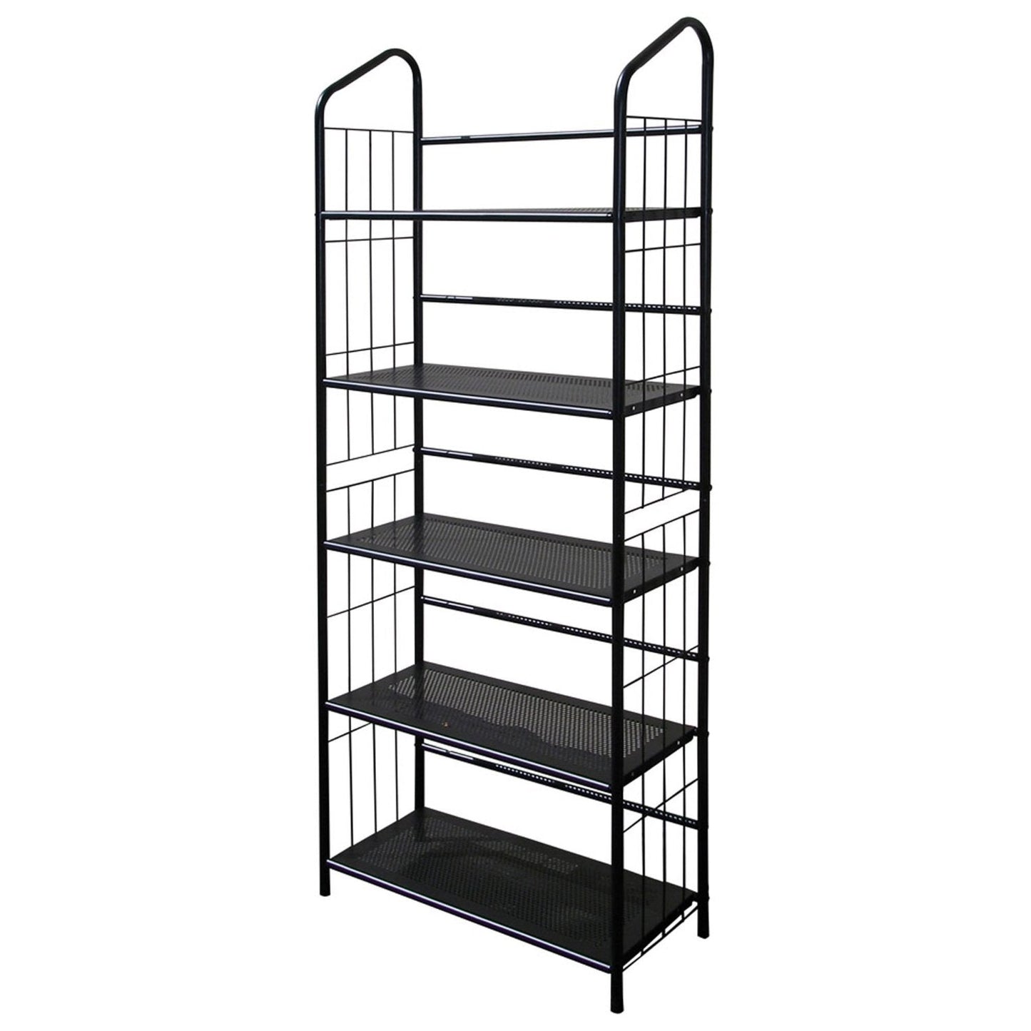 Accents > Shelving Units - 5-Tier Bookcase Storage Shelves Rack In Black Metal
