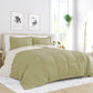 Bedroom > Comforters And Sets - Full/Queen 3-Piece Microfiber Reversible Comforter Set In Sage Green/Cream