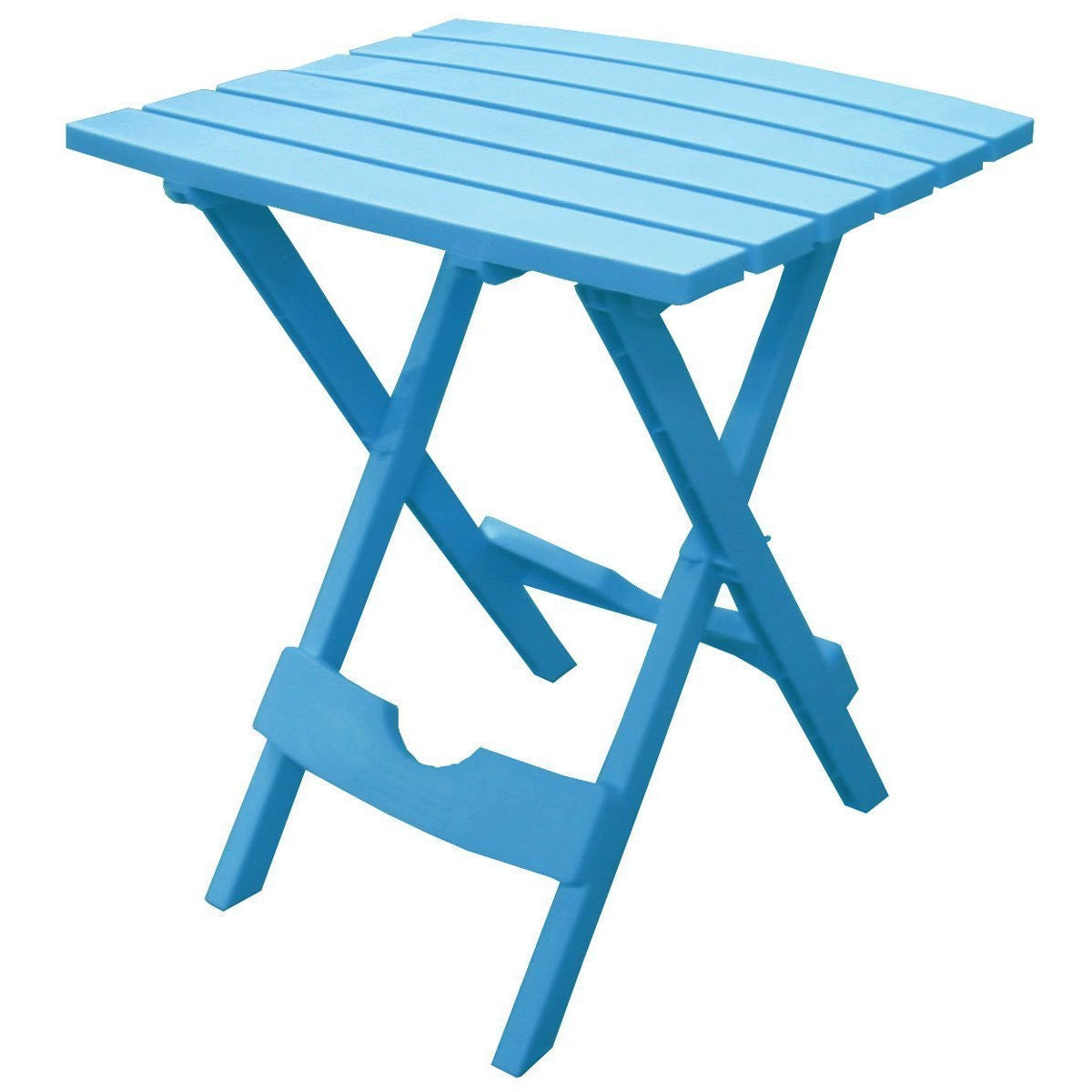 Outdoor > Outdoor Furniture > Patio Tables - Pool Blue Folding Side Table In Durable Patio Furniture Plastic Resin