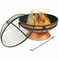 Outdoor > Outdoor Decor > Fire Pits - Cauldron Steel Wood Burning Fire Pit With Spark Screen