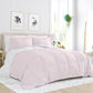 Bedroom > Comforters And Sets - Twin/Twin XL 2-Piece Microfiber Reversible Comforter Set Blush Pink And White