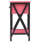 Bedroom > Nightstand And Dressers - Set Of 2 - 1-Drawer Nightstand Bedside Table In Pink And Black