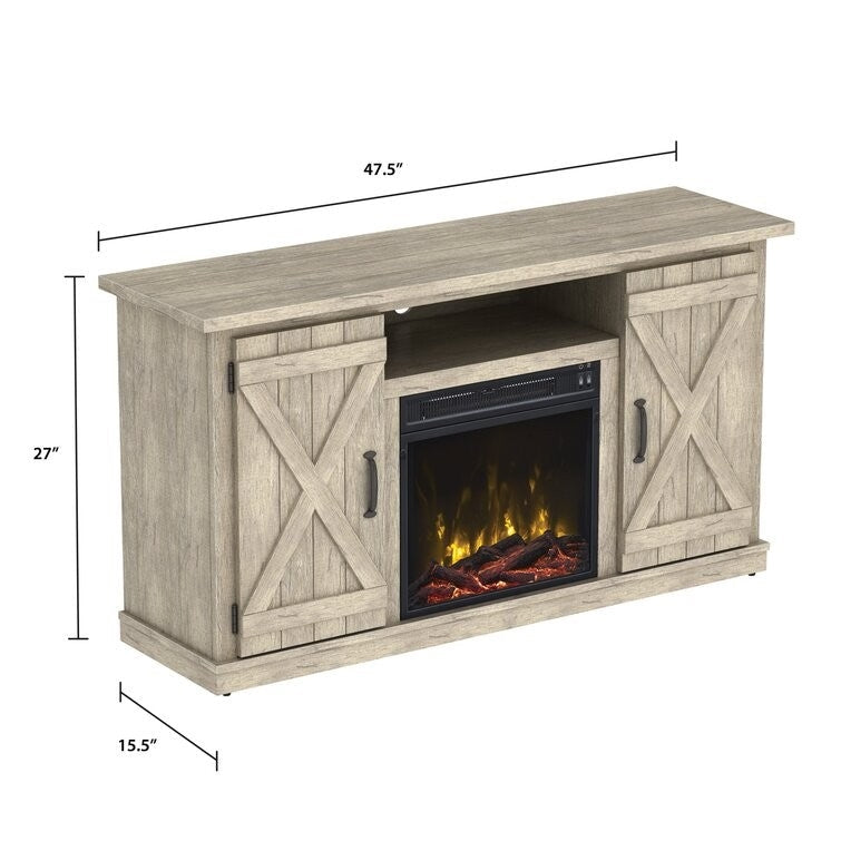Living Room > TV Stands And Entertainment Centers - FarmHouse Rustic Pine TV Entertainment Electric Fireplace