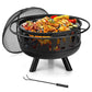 Outdoor > Outdoor Decor > Fire Pits - Portable Patio Screened Wood Burning Fire Pit Cooking Grill With Poker