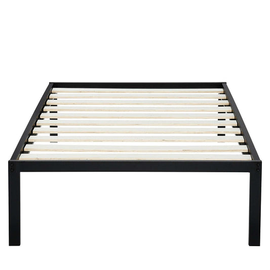 Bedroom > Bed Frames > Platform Beds - Twin Size Heavy Duty Metal Platform Bed Frame With Wooden Slats