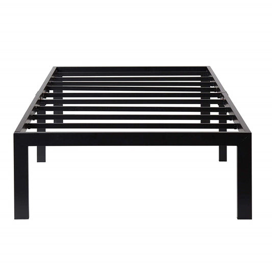Bedroom > Bed Frames > Platform Beds - Twin Size Modern Heavy Duty Black Metal Platform Bed Frame