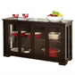 Dining > Sideboards & Buffets - Espresso Sideboard Buffet Dining Kitchen Cabinet With 2 Glass Sliding Doors