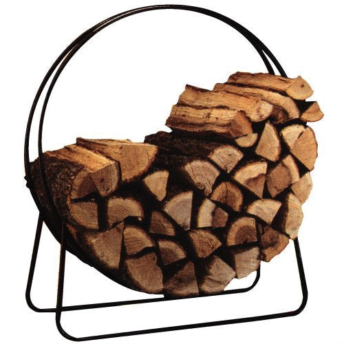 Outdoor > Firewood Racks - Round Circular 40-inch Steel Hoop Firewood Log Storage Rack