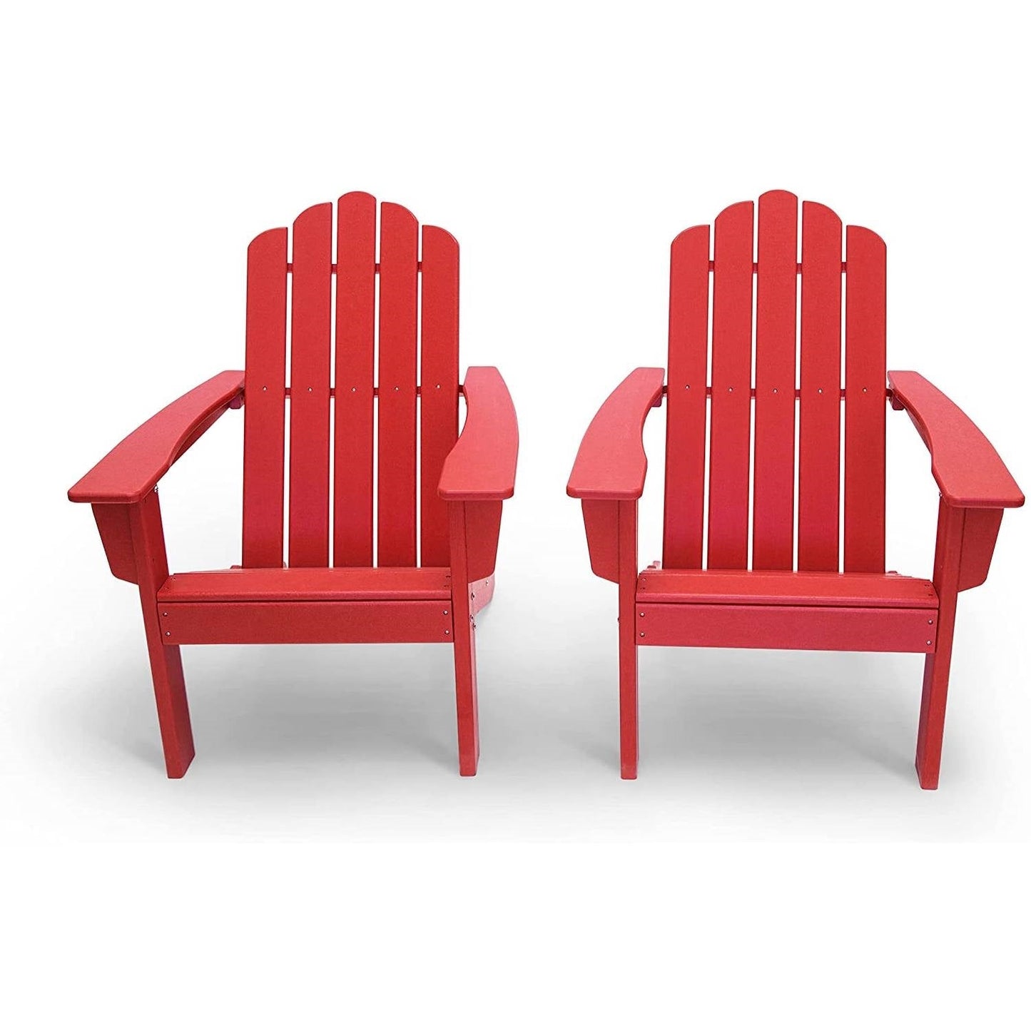 Outdoor > Outdoor Furniture > Adirondack Chairs - All Weather Recycled Red Poly Plastic Outdoor Patio Adirondack Chairs - Set Of 2
